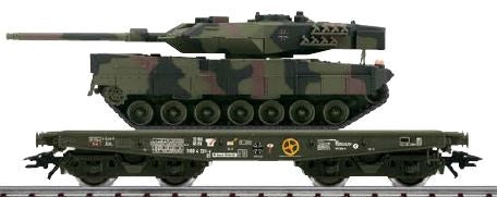 Märklin 48711 Zware last wagon type Rlmmnps 650 beladen met gevechtstank "Leopard 2"