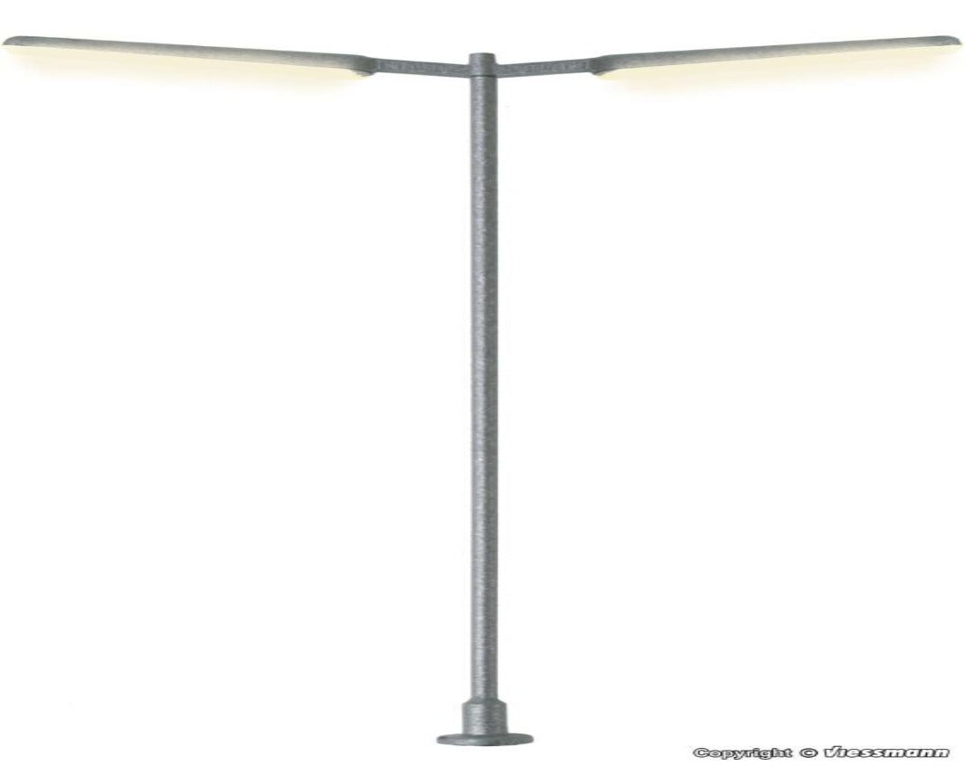 Viessmann 6099 H0 Slanke Dubbele Straatverlichting met 2 LED's in het Wit