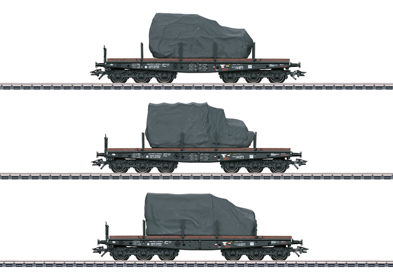 Märklin 48660 Set of Flat Bottom Wagons for Heavy Transport - Type SSyms Köln