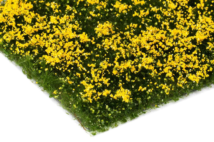 MBR Bloemenmat Geel – 15mm Hoog, 7.5×15 cm Scenery Mat voor Modelbouw