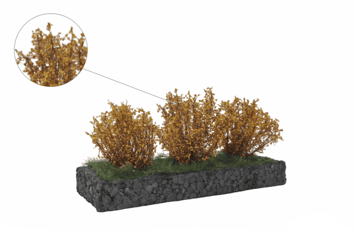 MBR Medium Struiken Donkergeel 3-4 cm – Natuurlijke Scenery voor Modelbouw