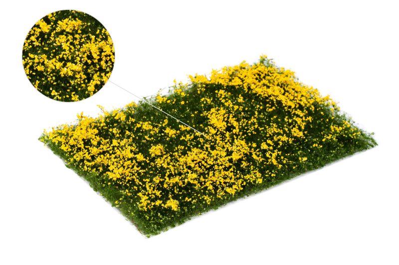 MBR Bloemenmat Geel – 15mm Hoog, 7.5×15 cm Scenery Mat voor Modelbouw