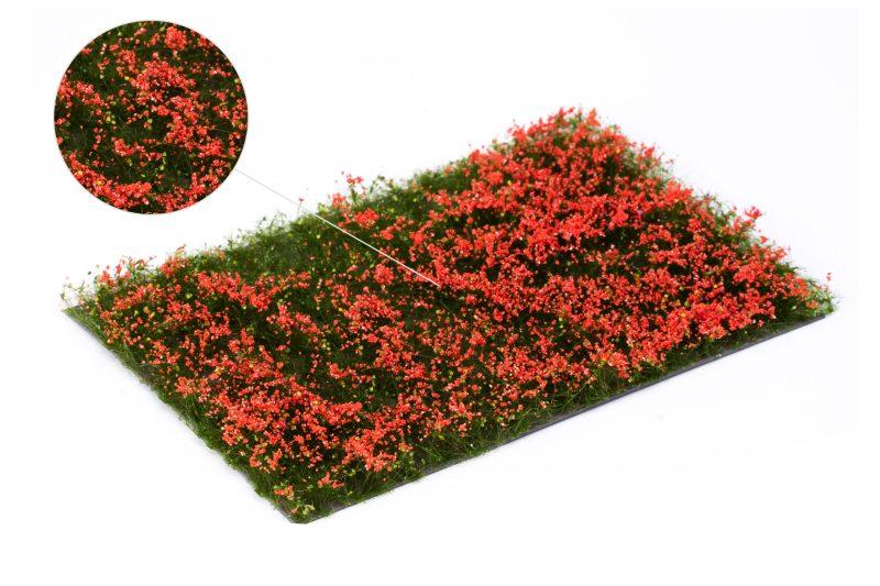 MBR Bloemenmat Rood – 15mm Hoog, 7.5×15 cm Scenery Mat voor Modelbouw