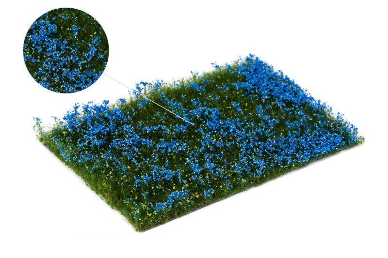 MBR Bloemenmat Blauw – 15mm Hoog, 7.5×15 cm Scenery Mat voor Modelbouw